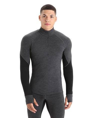 Base Layers Icebreaker BodyfitZone™ Merino 260 Zone Long Sleeve Half Zip Thermal Top Męskie Czarne | PL 1598RVDW